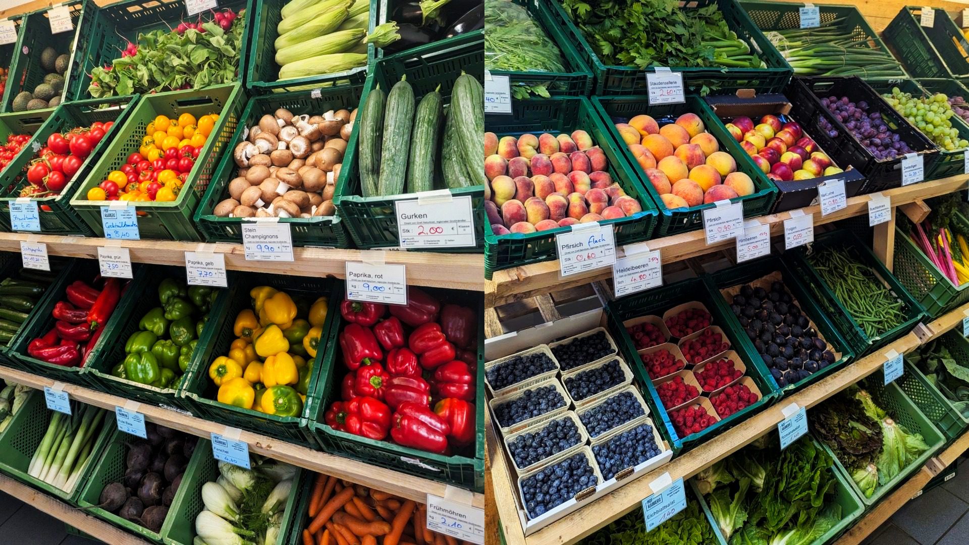 Große Auswahl an frischem Bio-Obst und Bio-Gemüse im BioHof Kiel